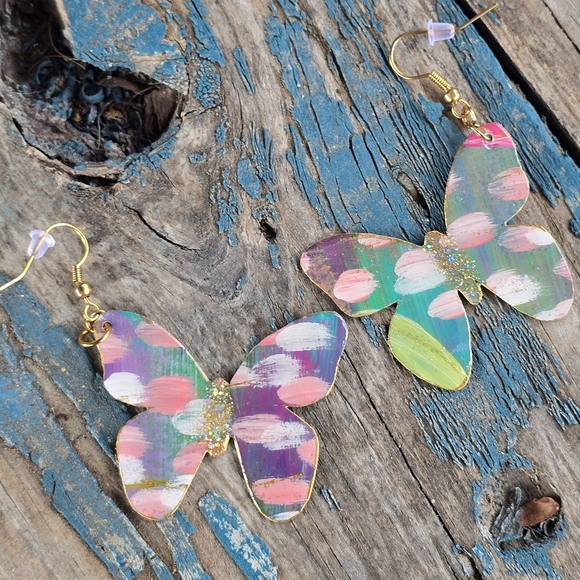 Hand Crafted Handmade Earrings Boho Colorful Lightweight Casual- E006 - Picture 2 of 7